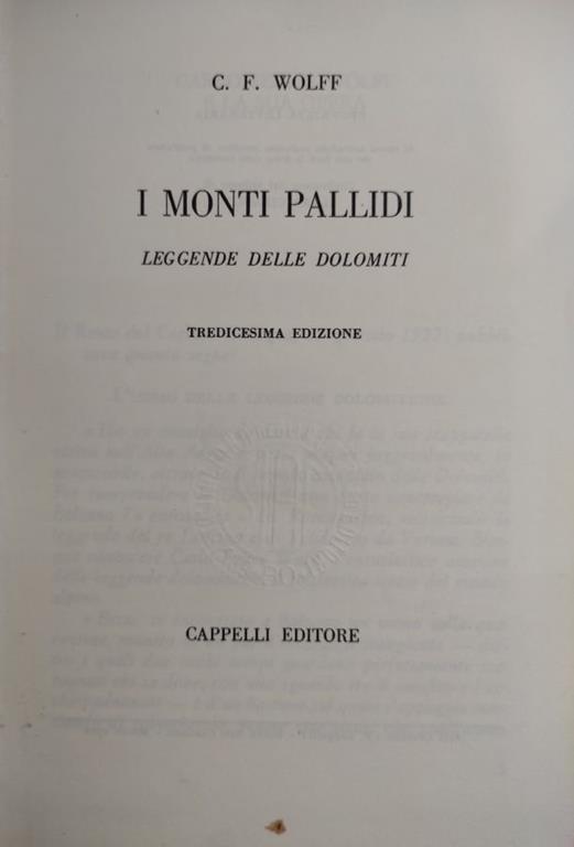 Copertina di I MONTI PALLIDI - LEGGENDE DELLE DOLOMITI